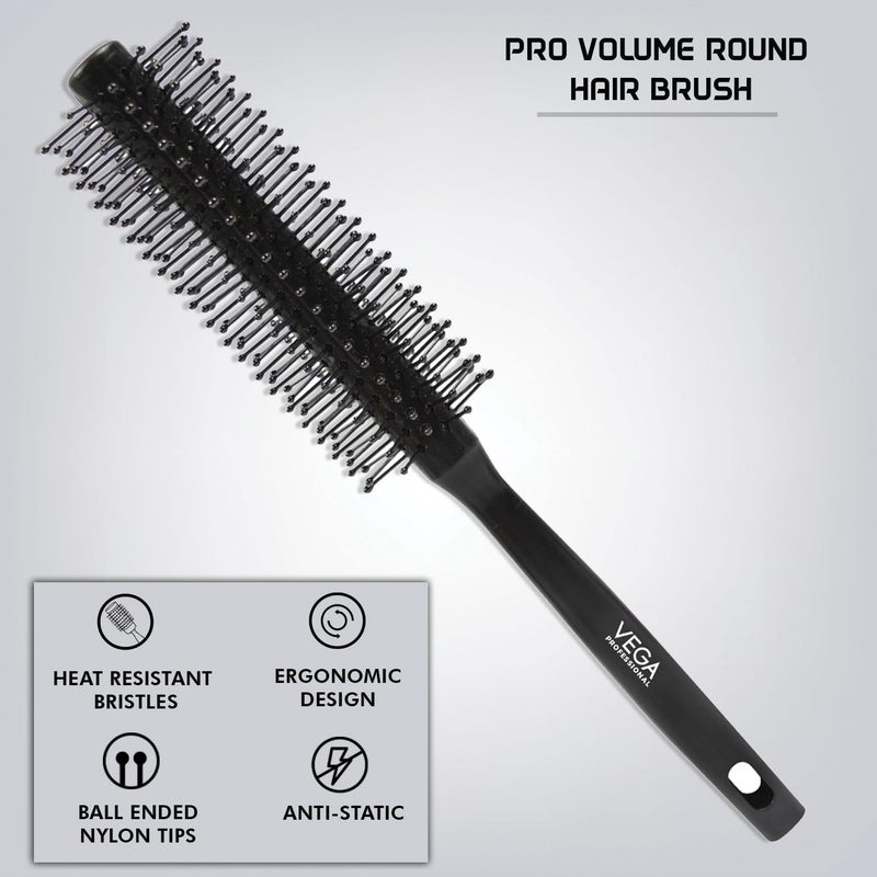 VEGA PROFESSIONAL Pro Volume Round Hair Brush for Blow Drying & Styling - Image 2